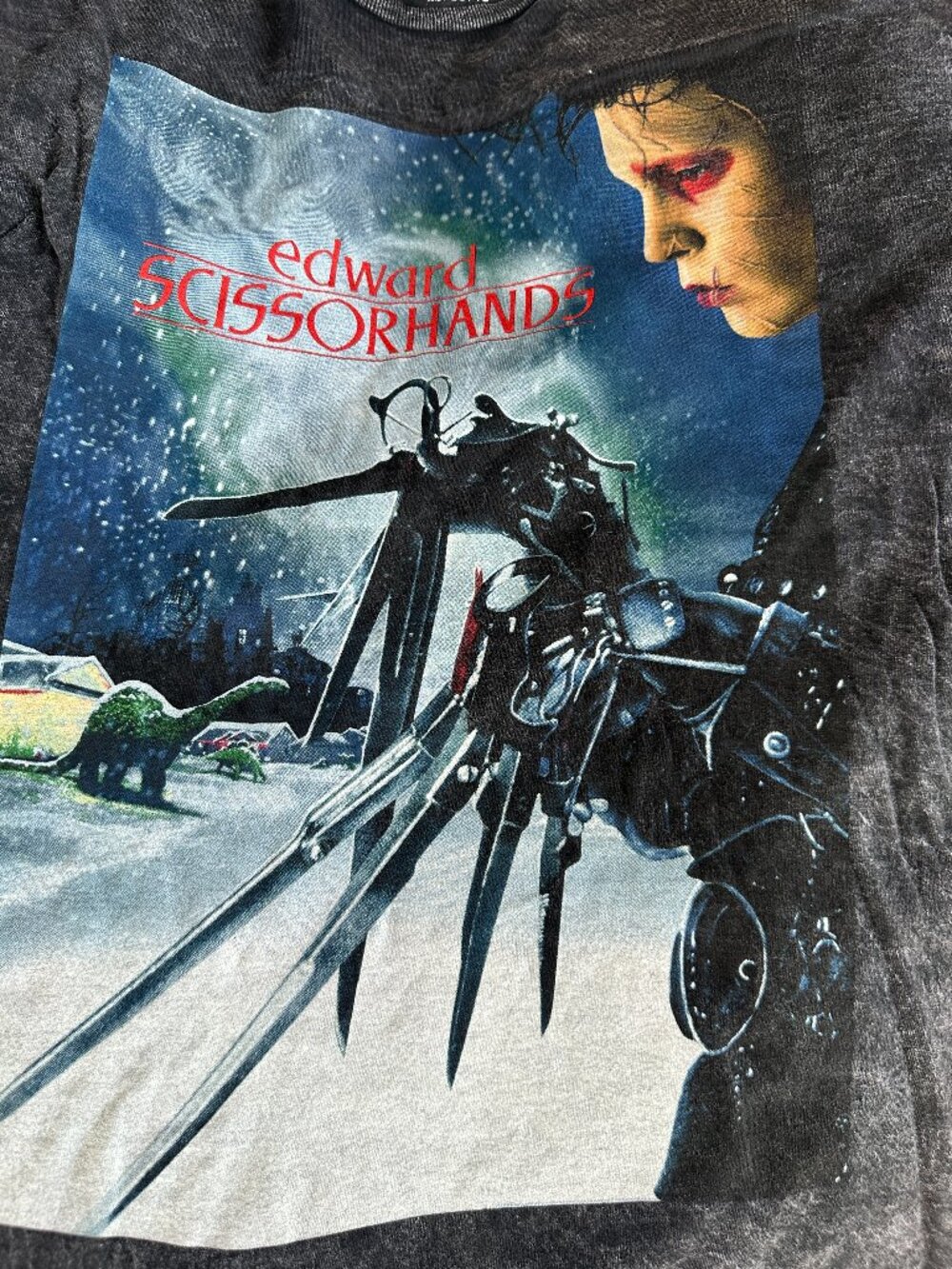 Edward Scissorhands I Am Not Complete Men's Gray Tye Dye Shirt XL 20th Century S